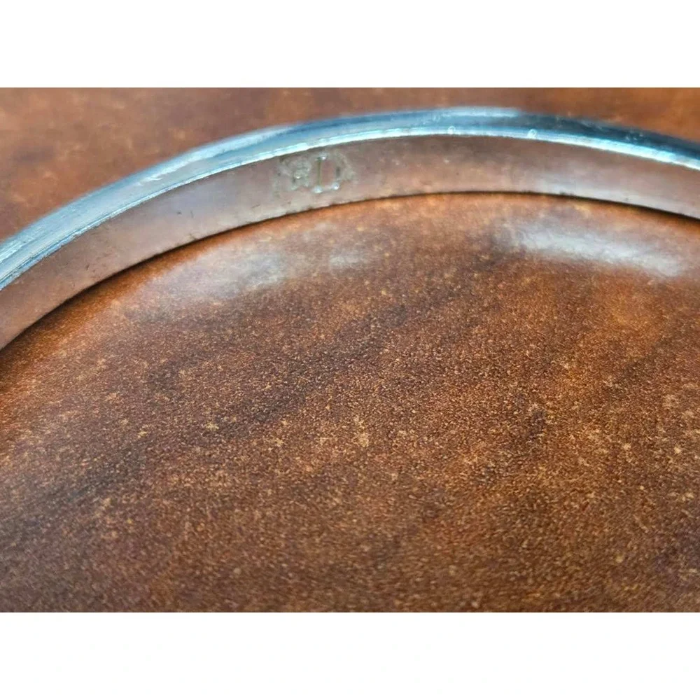 Ralph Lauren RL Silver Tone Wavy Bangle Bracelet Set of 3 Designer Stackable